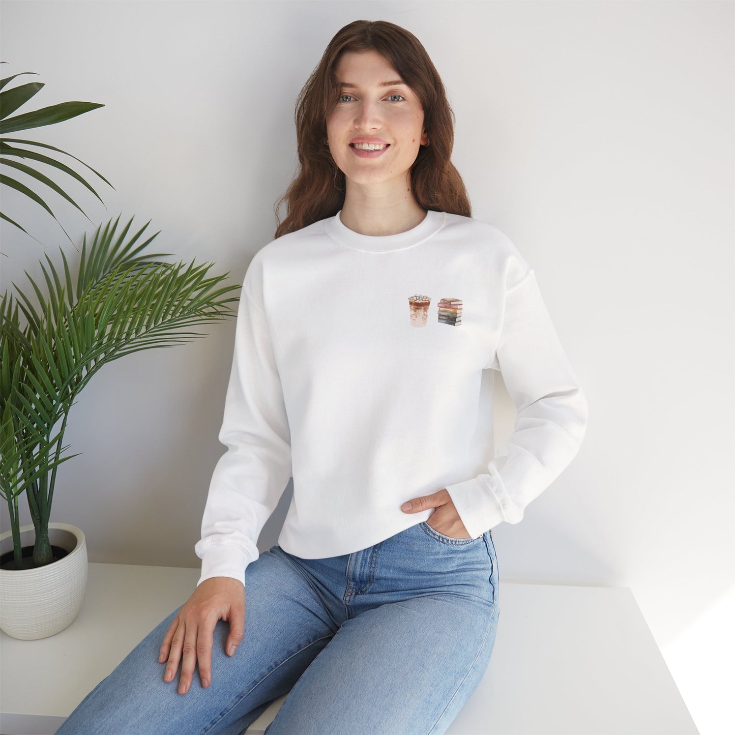 Coffee & Books Sweatshirt - White